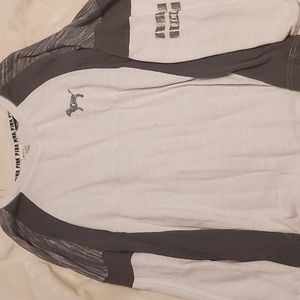 White and Grey Blingy Jersey Style Long Sleeve